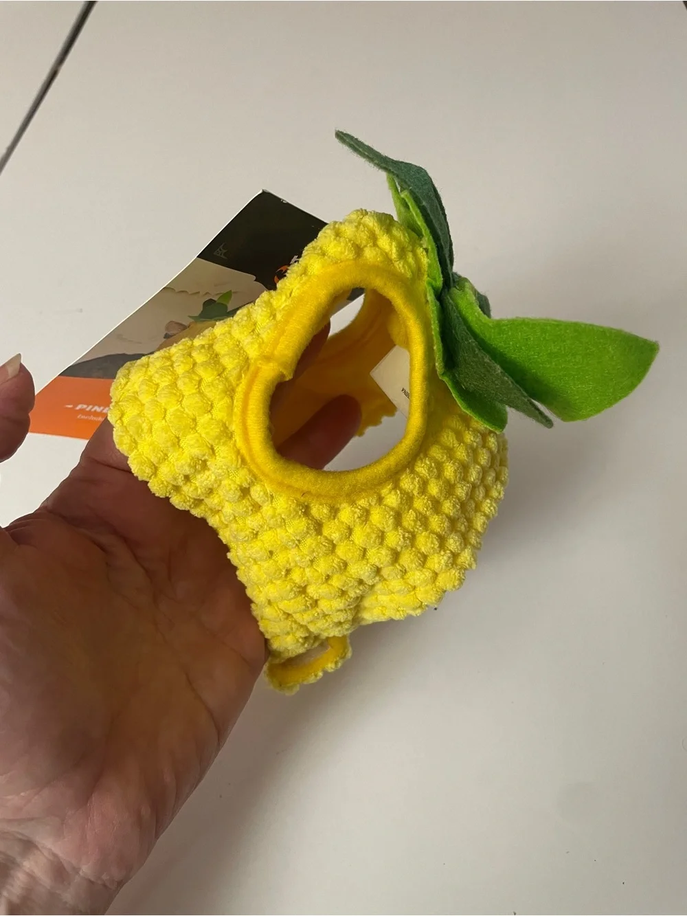 Cat Pineapple Costume Headpiece - Yellow with Green Leaves